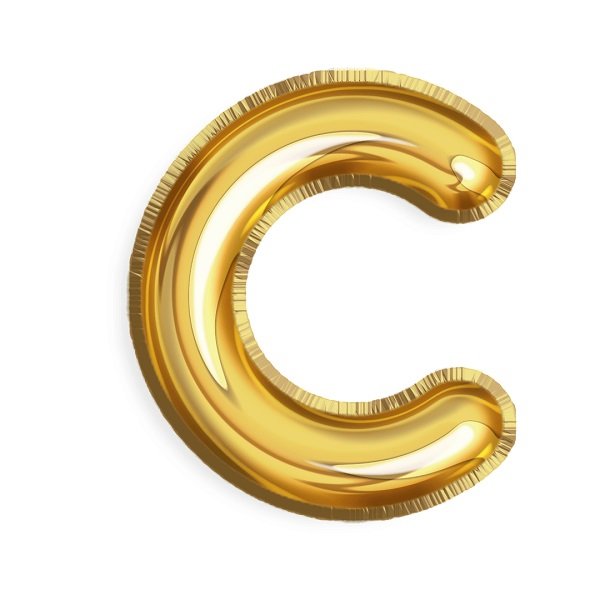 Alphabet C Golden, Silver and Rose gold color - 40 inches