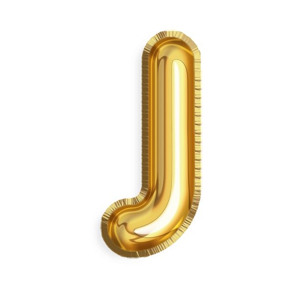 Alphabet J Golden, Silver and Rose gold color - 40 inches